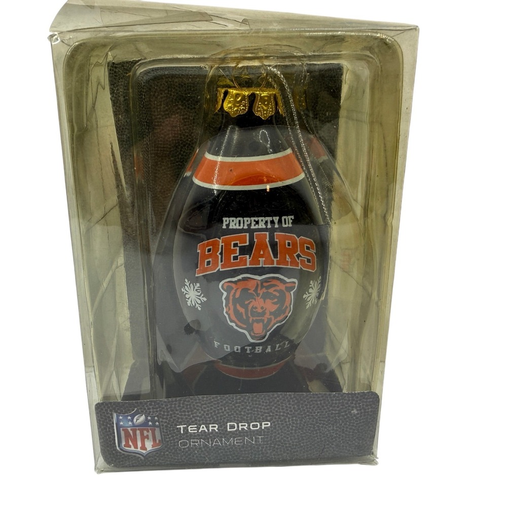 NFL Chicago Bears Tear Drop Football Christmas Ornament New with Tags
